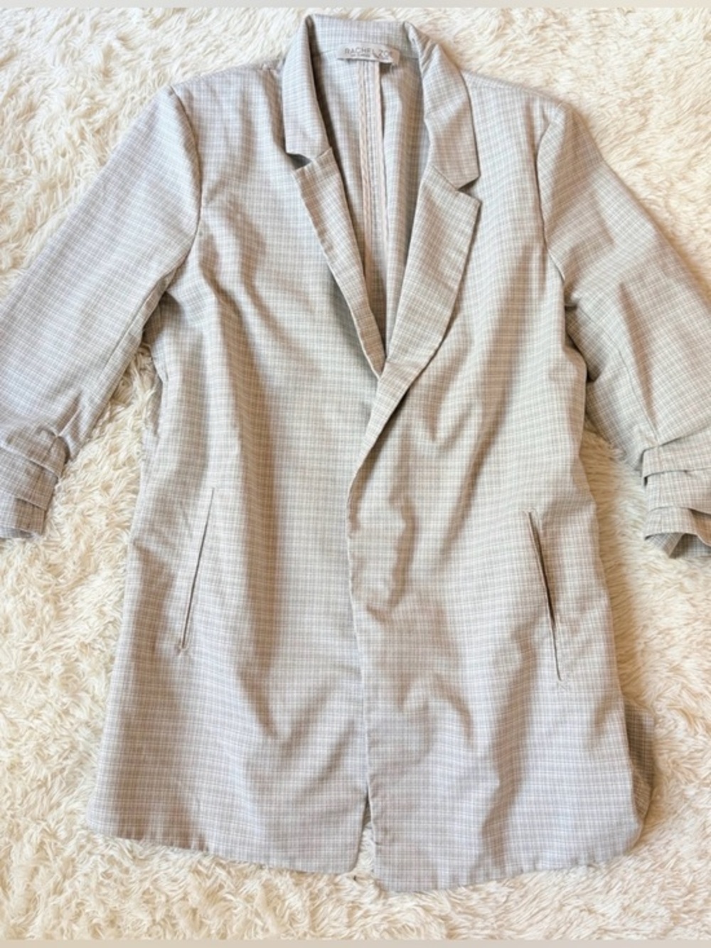 Rachel Zoe Plaid Open-Front Blazer